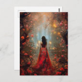 魔法フォレストガールファンタジーアートポストカード ポストカード (正面/裏面)