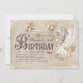 魔法フクロウィザード誕生日招待状 招待状 (正面)