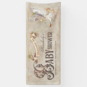 魔法フクロウ赤ちゃんシャワー歓迎バナー 横断幕 (縦)