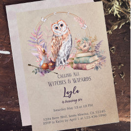 魔法フクロガールウィザード誕生日招待状 招待状