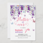 魔法フラッタオンオーバーバタフライフローラ誕生日 招待状 (正面)