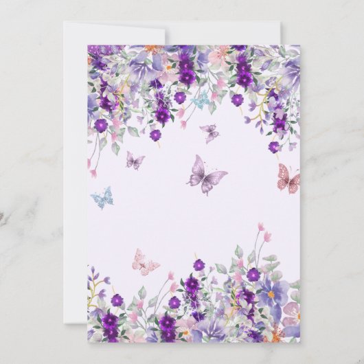 魔法フラッタオンオーバーバタフライフローラ誕生日 招待状 (裏面)