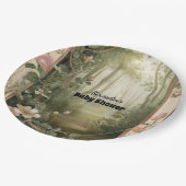 魔法フローラフォレスト赤ちゃんシャワー ペーパープレート (アングル)