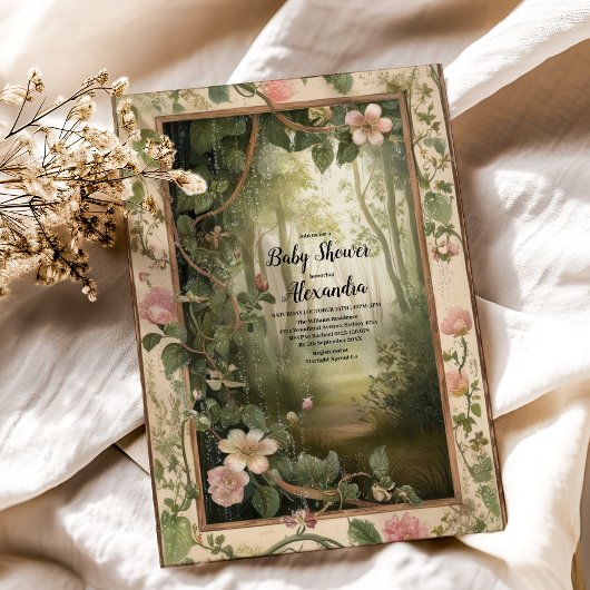 魔法フローラフォレスト赤ちゃんシャワー 招待状