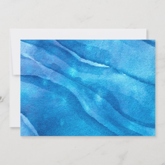 魔法ブルーウォーター色男の赤ちゃんシャワー 招待状 (裏面)