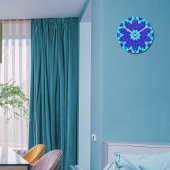 魔法ブルー万華鏡のように千変万化するパターンが栄えた ラウンド壁時計