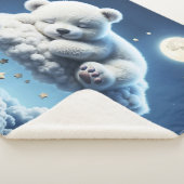 魔法ベア夢の夜パステルブルーアート シェルパブランケット (3/4)