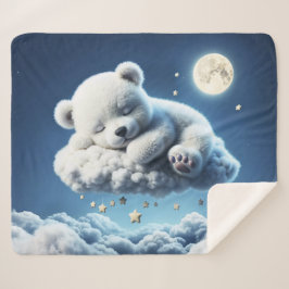 魔法ベア夢の夜パステルブルーアート シェルパブランケット