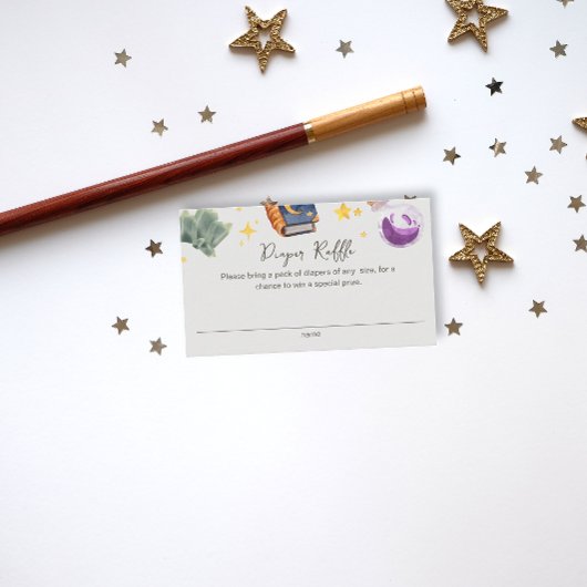 魔法ベビーハロウィンヌオムツラッフルベビーシャワー エンクロージャーカード