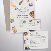 魔法ベビーハロウィンヌートブックリクエスト赤ちゃんシャワー エンクロージャーカード