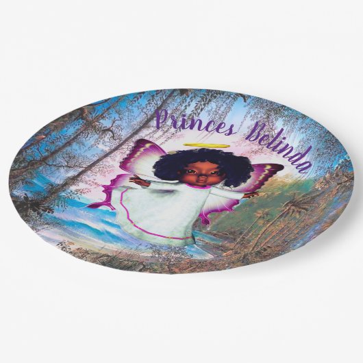 魔法ベビーバタフライフェアリー赤ちゃんシャワー ペーパープレート (アングル)