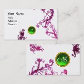 魔法ベリーMONOGRAM swirl gem green white 名刺 (正面/裏面)