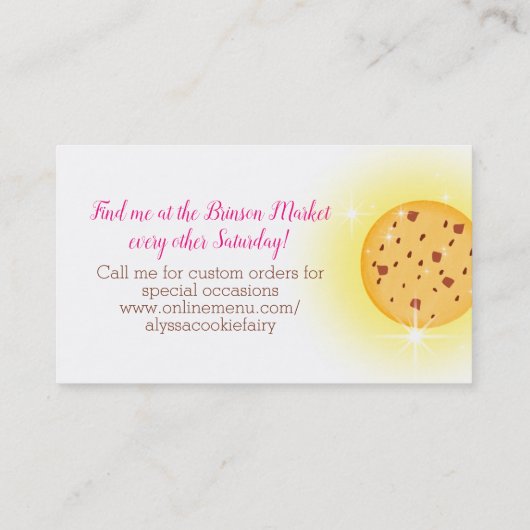 魔法ベーキングアフリカンアメリカンフェアリークッキーベーカリー 名刺