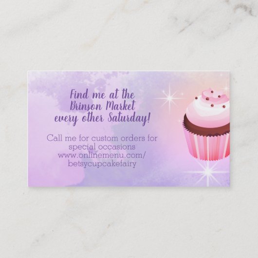 魔法ベーキングアフリカ系アメリカ人のフェアリー用の食器棚 名刺 (裏面)