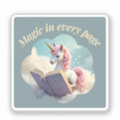 魔法ページ – かわいいユニコーンステッカー シール (正面)