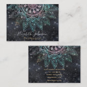 魔法ホログラフィックマンダラグリッタースパークスデザイン 名刺 (正面/裏面)