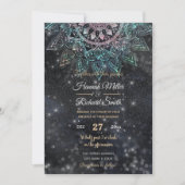 魔法ホログラフィックマンダラグリッタースパークスデザイン 招待状 (正面)