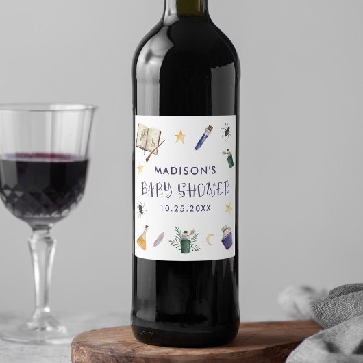 魔法ポーションお洒落ハロウィーンベイビーシャワー ワインラベル