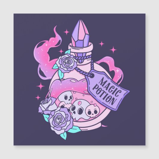 魔法ポーションかわいいピンクハロウィンポーションボトル (正面)