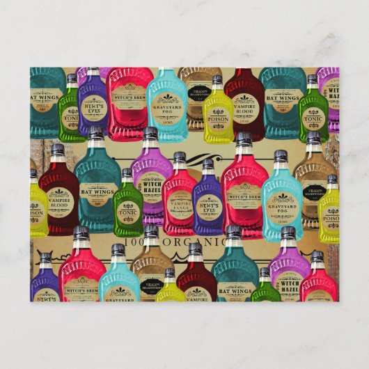 魔法ポーション薬用ハロウィントニックボトル ポストカード (正面)