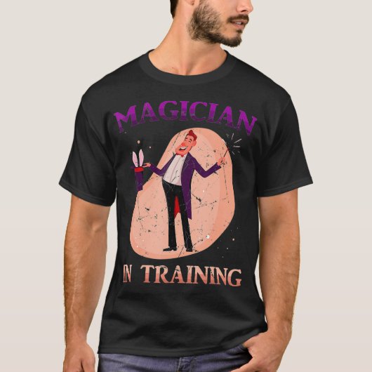 魔法マジシャンでウサギのバニーのトリックを訓練 Tシャツ (正面)