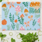 魔法マッシュルームかわいい蝶カタツムリ キッチンタオル (折り畳み)