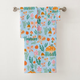 魔法マッシュルームかわいい蝶カタツムリ バスタオルセット