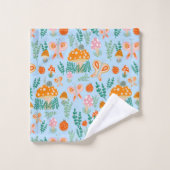 魔法マッシュルームかわいい蝶カタツムリ バスタオルセット (ウォッシュタオル)