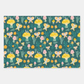 魔法マッシュルームかわいい蝶カタツムリ ラッピングペーパーシート (正面2)