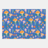 魔法マッシュルームかわいい蝶カタツムリ ラッピングペーパーシート (正面)