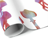 魔法マッシュルームのピンクウォーター色 ラッピングペーパー (ロールコーナー)