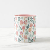 魔法マッシュルームの森のパターン ツートーンマグカップ (中央)