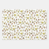 魔法マッシュルームの水の色の森のパターンギフト ラッピングペーパーシート (正面)