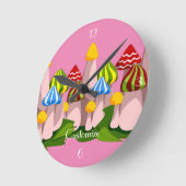 魔法マッシュルームカテドラルサンダー_コーブ ラウンド壁時計 (傾斜)