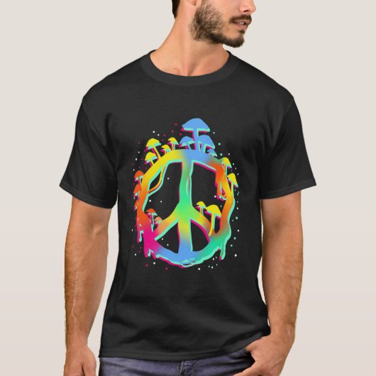 魔法マッシュルーム平和サイン Tシャツ (正面)