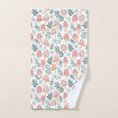 魔法マッシュルーム森林パターンピンクグリーン バスタオルセット (ハンドタオル)