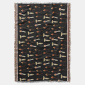 魔法マッシュルーム水彩画 スローブランケット (正面縦)