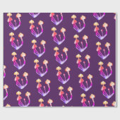 魔法マッシュルーム水彩画 ラッピングペーパー (フラット)