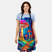 魔法マッシュルーム経路デザイン エプロン (着用した状態)