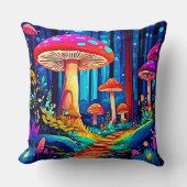 魔法マッシュルーム経路デザイン クッション (正面)