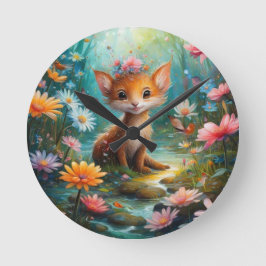 魔法マッシュルーム ラウンド壁時計