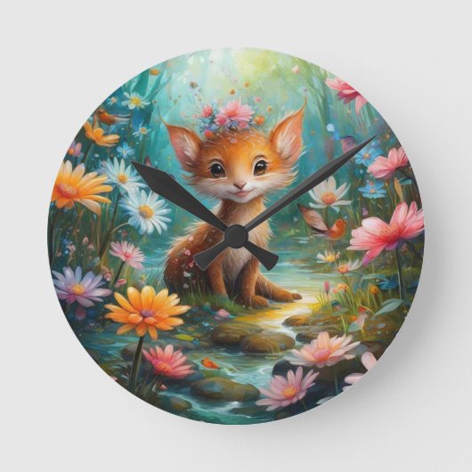 魔法マッシュルーム ラウンド壁時計 (正面)