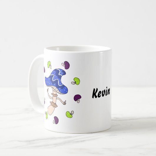 魔法マッシュルー風変わりム愛好ストレンジ名前をカスタムする コーヒーマグカップ (正面左)