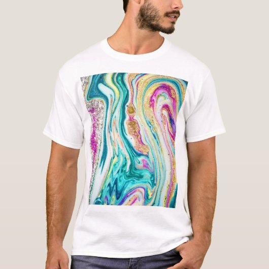 魔法マーリング：メタリック絵を描デザイン。 Tシャツ (正面)