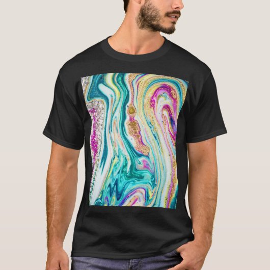 魔法マーリング：メタリック絵を描デザイン。 Tシャツ (正面)