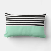 魔法ミントと白黒のストライプ ランバークッション (正面)