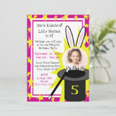 魔法ミー誕生日ピンク 招待状 (スタンド正面)