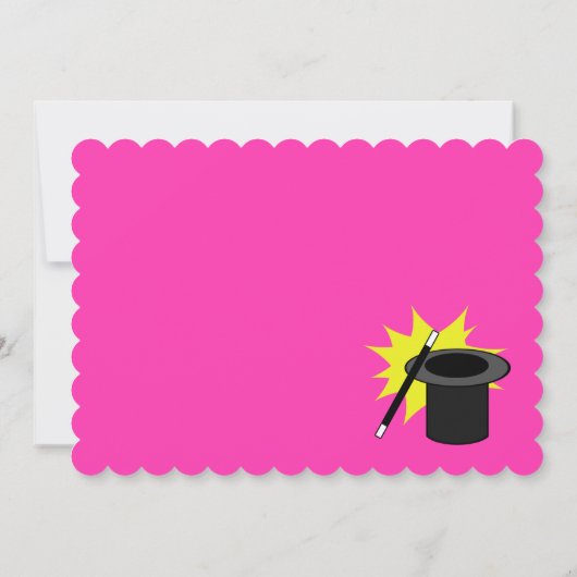 魔法ミー誕生日ピンク 招待状 (裏面)