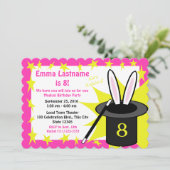 魔法ミー誕生日ピンク 招待状 (スタンド正面)