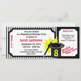 魔法ミー誕生日レッド 招待状